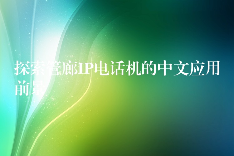  探索管廊IP電話機的中文應用前景