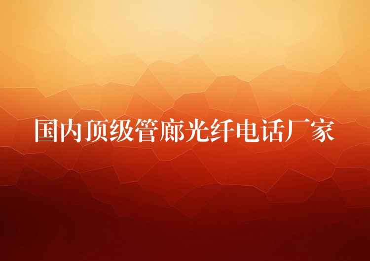 國內(nèi)頂級(jí)管廊光纖電話廠家