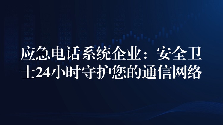  應(yīng)急電話系統(tǒng)企業(yè)：安全衛(wèi)士24小時守護(hù)您的通信網(wǎng)絡(luò)