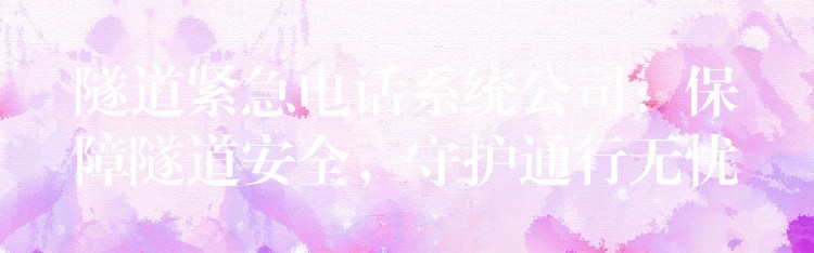  隧道緊急電話系統(tǒng)公司：保障隧道安全，守護(hù)通行無(wú)憂