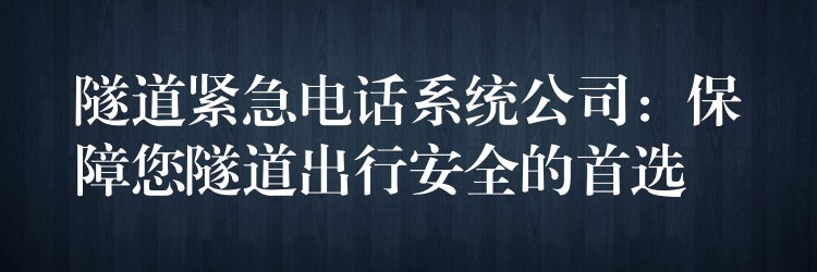  隧道緊急電話(huà)系統(tǒng)公司：保障您隧道出行安全的首選