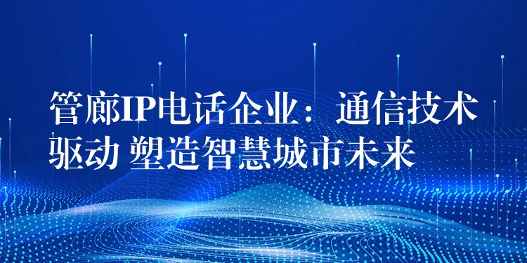 管廊IP電話企業(yè):通信技術(shù)驅(qū)動(dòng) 塑造智慧城市未來 管廊IP電話企業(yè):通信技術(shù)驅(qū)動(dòng) 塑造智慧城市未來