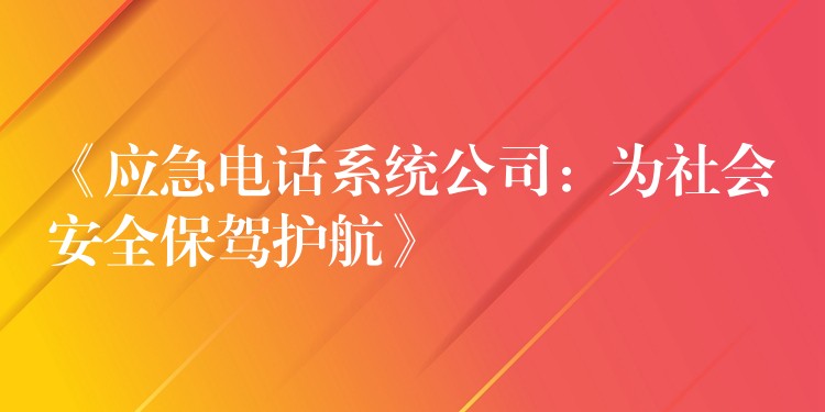  《應(yīng)急電話系統(tǒng)公司：為社會(huì)安全保駕護(hù)航》