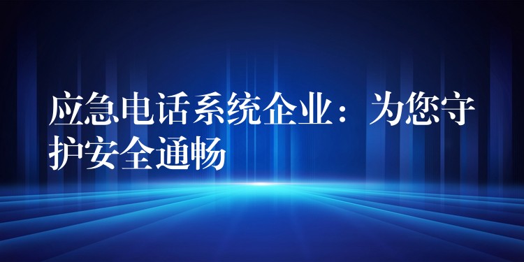  應(yīng)急電話系統(tǒng)企業(yè)：為您守護(hù)安全通暢