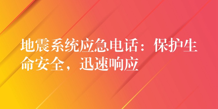  地震系統(tǒng)應(yīng)急電話：保護(hù)生命安全，迅速響應(yīng)